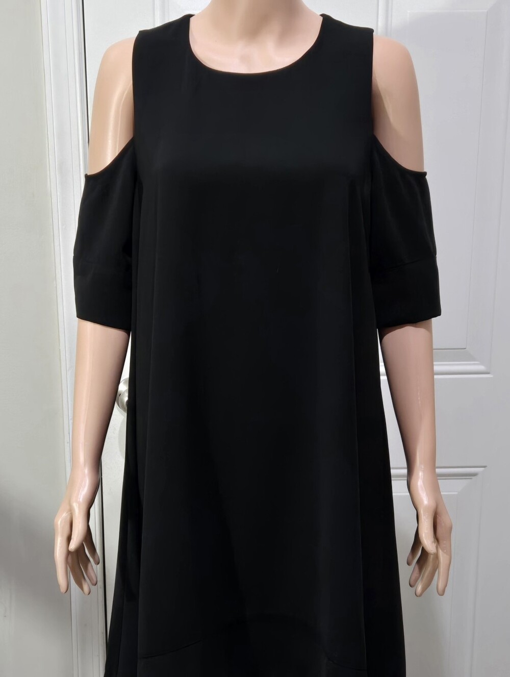 STYLEWE Black Cold-Shoulder Mini Dress